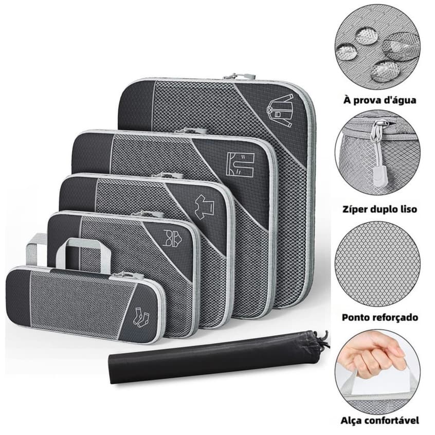 6x Cubos De Embalagem De Compressão Sacos De Armazenamento/Bolsas De Compressão Para Organizadores De Embalagens 3peças