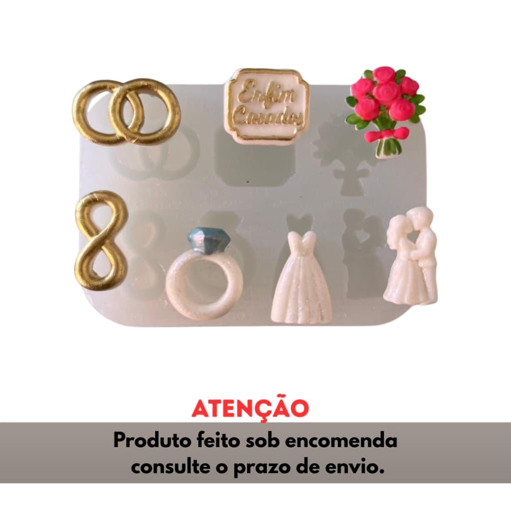 Molde de Silicone para apliques de Artesanato - Noivado