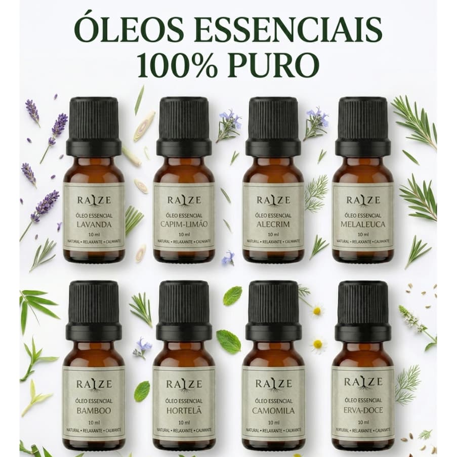 Óleo Essencial Concentrado 100% Puro Para Aromaterapia 10 ml Aromatizador Difusor Elétrico Essências