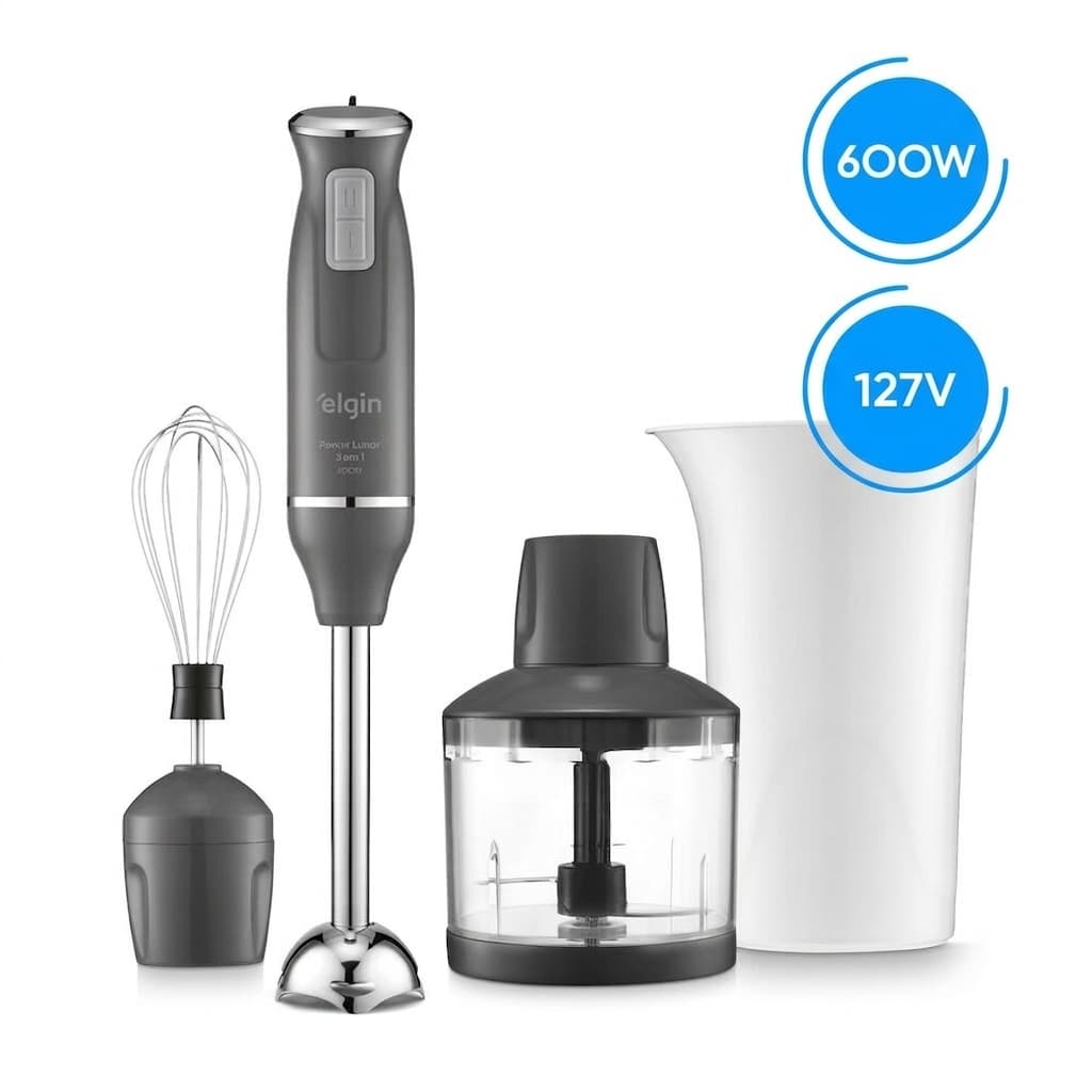 Mixer Elgin Power Inox 3 Em 1 600w Lunar - 110v