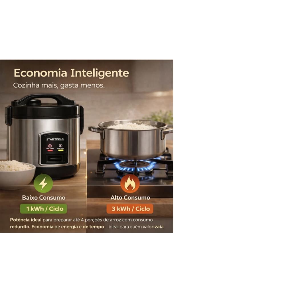 Panela de Arroz Elétrica 1 Litro 220V - Preta