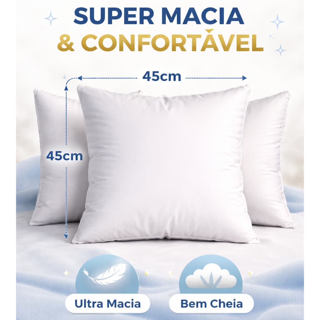 Kit 8 Almofada Sofá Enchimento Almofada Espuma 45cm Travesseiro Pluma de Ganso Almofada Para Cadeira