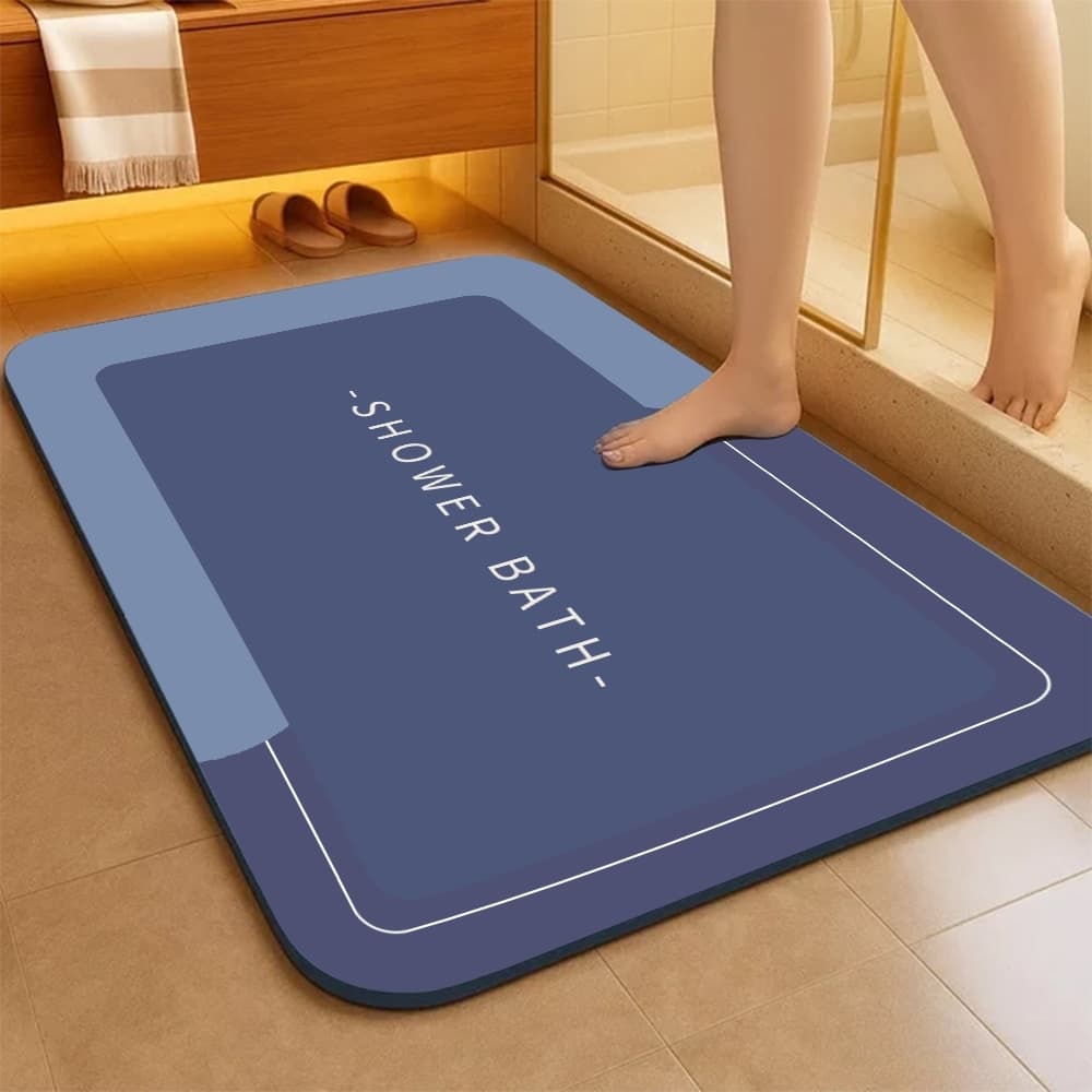 Tapete de Banheiro Super Absorvente e Antiderrapante - Secagem Rápida para Banheiro e Cozinha Tapete Absorvente Redondo