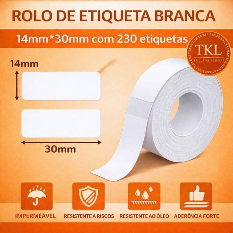 Rolo Bobina Papel 14 * 30mm Etiqueta branca para impressora portátil mini NIIMBOT NÃO COMPATÍVEL