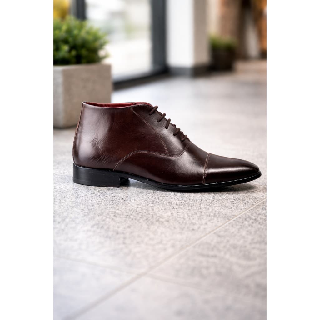 Sapato Social Masculino Cano Médio Casual Em Couro Nobre Moderno