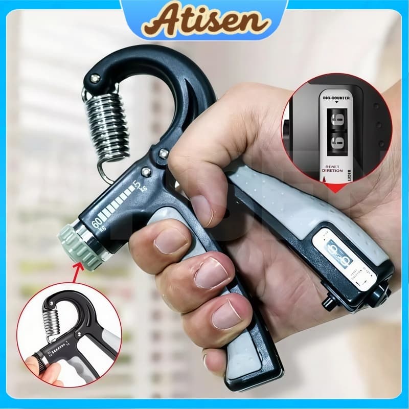 Hand Grip Com Ajuste De Intensidade 5-60kg Handgrip Fitness Malhador De Mão Com Contador