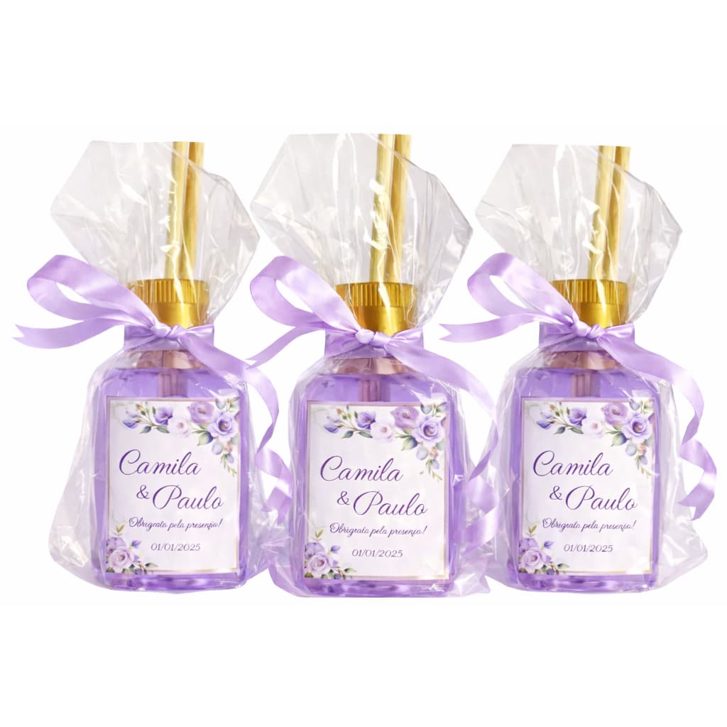 50 Lembrancinhas Casamento Personalizada Aromatizador de Ambiente Lembrancinha 42 ml.