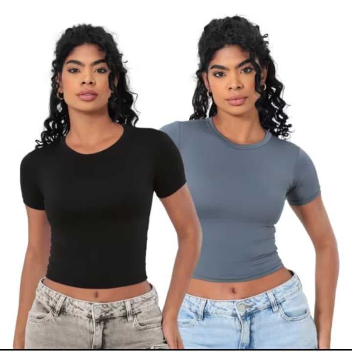 kit 2 blusa feminina baby look feminina blusinha feminina casual