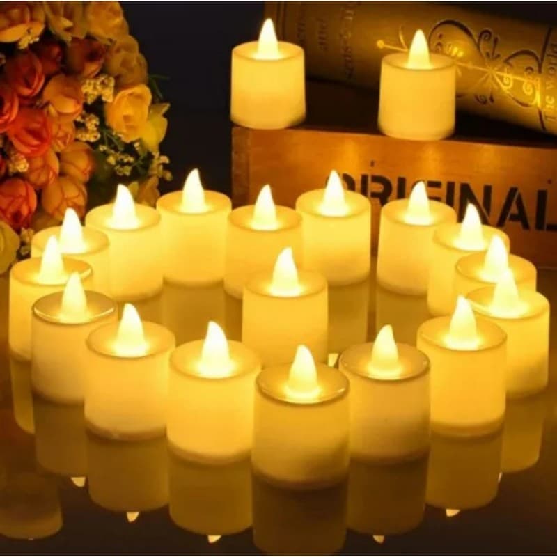 72/96/120 Led Produtos Eletrônicos Com Velas Amarelas 3,5*4,5CM Festas Casa e Decoração Velas e Castiçais