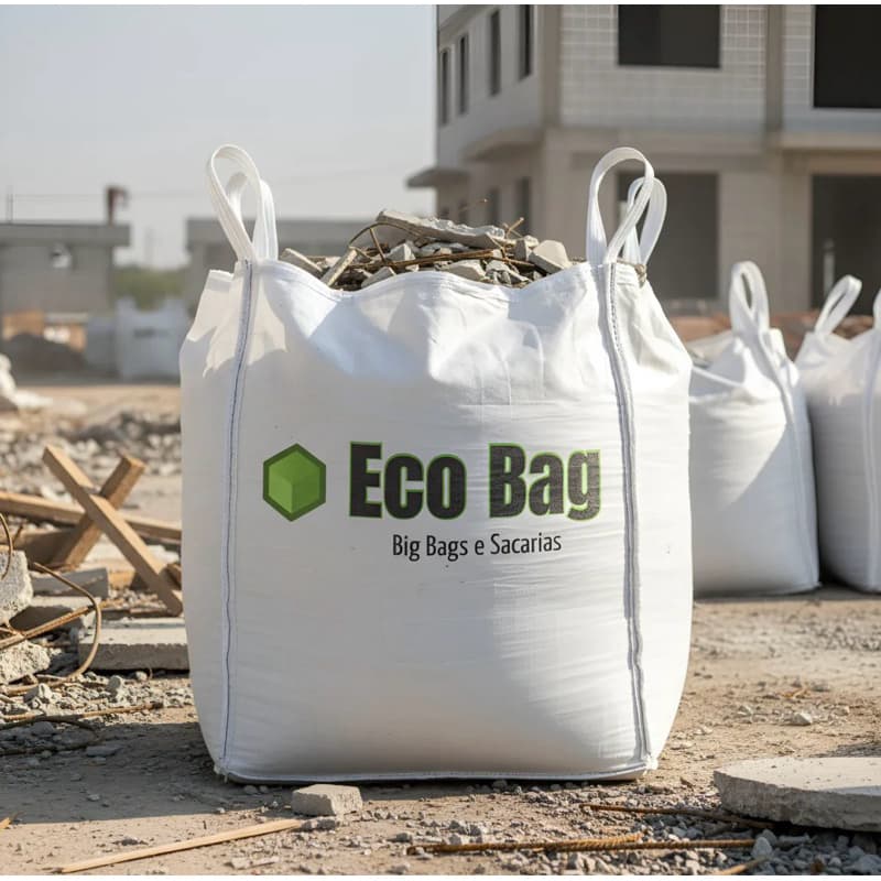 Saco Big Bag 90x90x120 cm 1000kg Resistente Reforçado 1m³ Reciclagem Ensacar Latinhas Ref C1