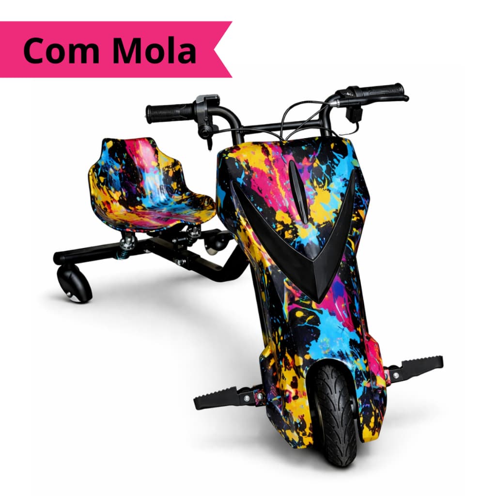 Triciclo Elétrico Com Amortecedor 8 Polegadas 350w Adulto - Infantil Drift 3 Velocidades Bluetooth Modelo V