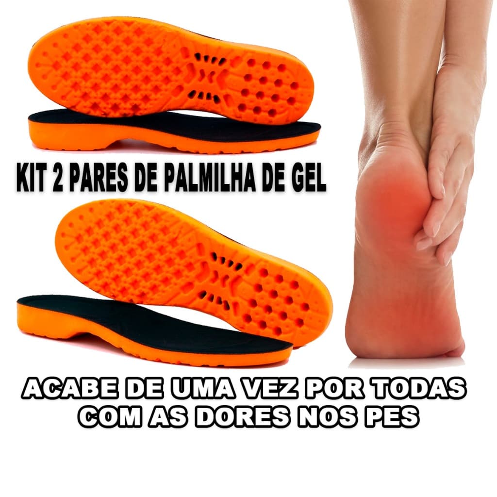 KIT 2 PARES PALMILHA ORTOPÉDICA DE GEL ORIGINAL
