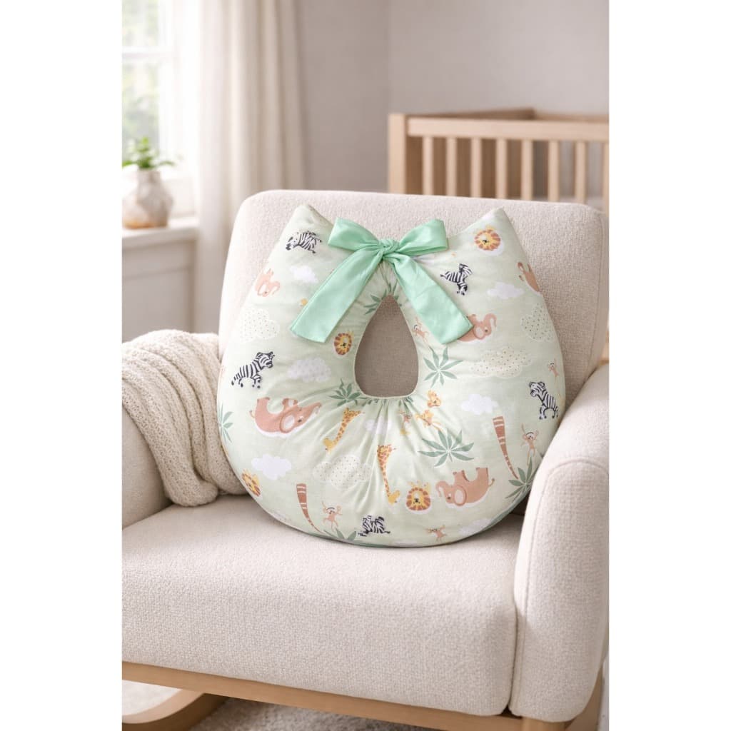 Almofada de Amamentação Val Baby Formato U Bebê Apoio Mamãe Estampada Menina e Menino