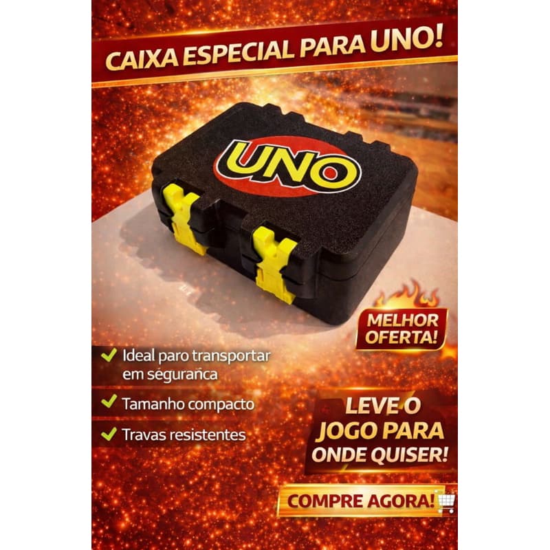 Caixa para Uno Baralho Case Jogo Uno Box Proteção Organizador