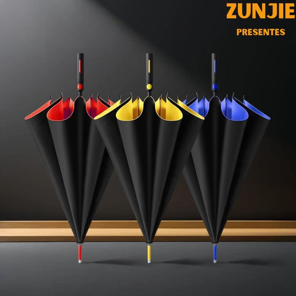 Guarda Chuva Grande Automático Tecido Com Blackout Reforçado Proteção Solar