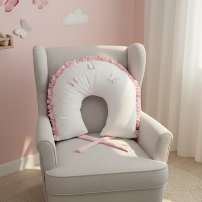 Almofada De Amamentação com babado e amarris meninas várias cores e tema