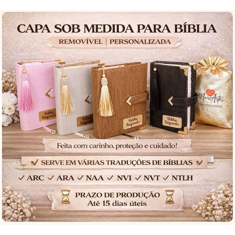Capa para Bíblia Média/Grande sob medida | CCB NVI ARC ARA AVE MARIA | ler descrição do anúncio