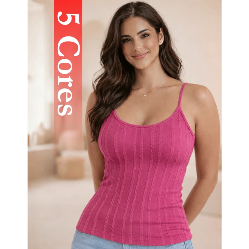 Blusinha Regata  Alcinha Feminina Com Bojo Fixo Premium