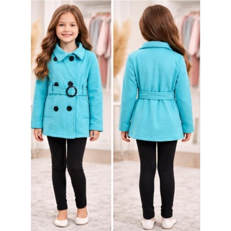 Jaqueta de tecido moleton flanela para menina
