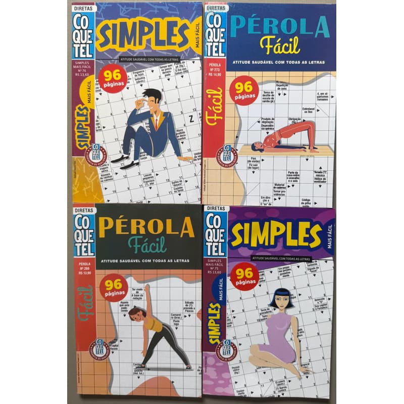 Kit palavras cruzadas Coquetel 04 Volumes Diferentes/ Nível fácil