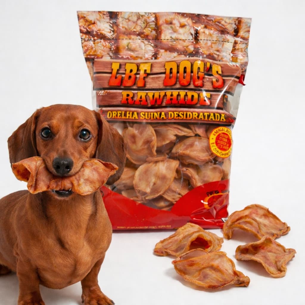 Orelha suína natural desidratada para cães, pacote c/5 unidades Direto da fabrica