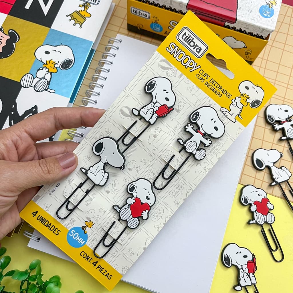 Clips Decorado Snoopy c/ 4 Unidades - Tilibra