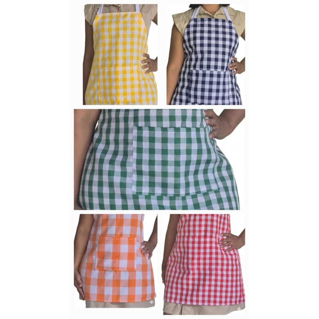 Avental xadrez de cozinha restaurante padaria tecido oxford com bolso