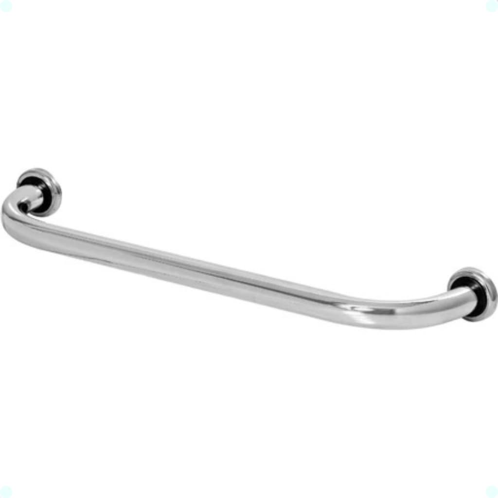 Barra Alça De Apoio Parede Corrimão Suporte Idoso Deficiente Gestante Antiderrapante Cor Prateado