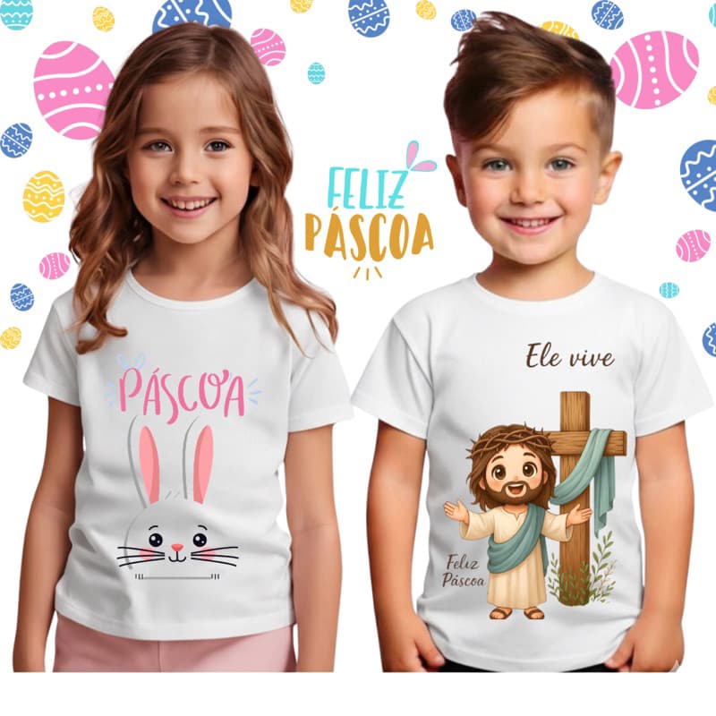 Camiseta Camisa T-shirt Blusa Unissex Infantil Páscoa