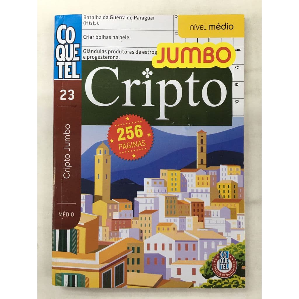 Passatempo Coquetel Cripto Jumbo nível Médio Letras Grandes