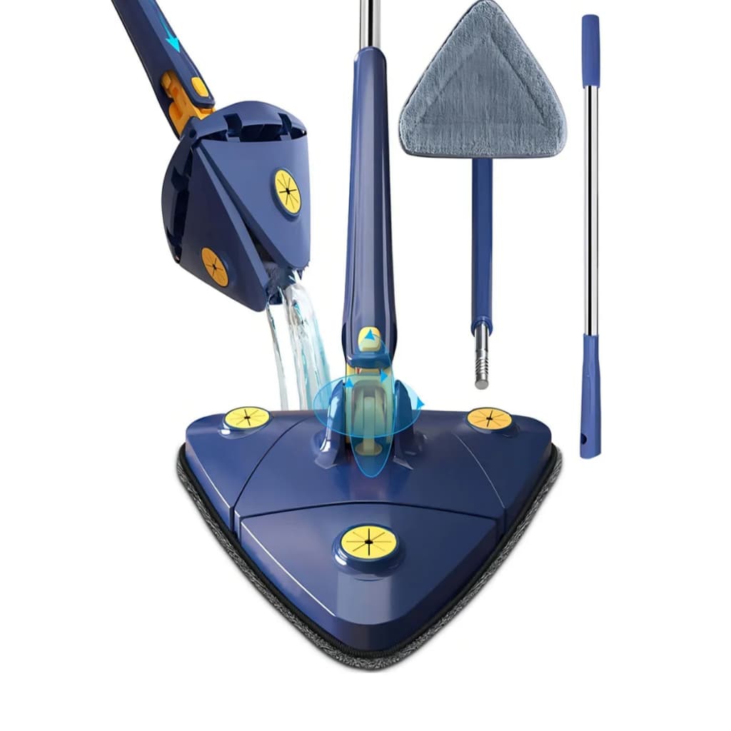 Rodo Mop Triangulo 2 Refil Limpeza Inteligente MOP Rodo Giratório plano Inteligente Todos os Cantos Sem usar as Mãos