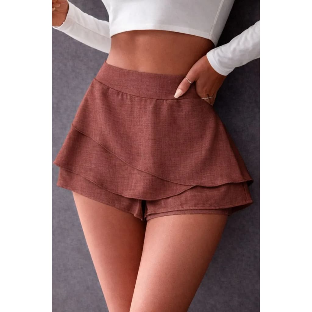 Short Saia Plus Size Feminino Alfaiataria  Social Ajustavel