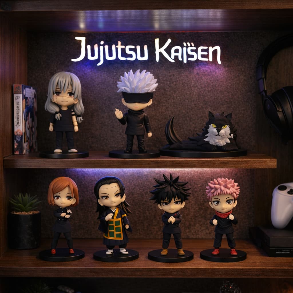 Action Figure Jujutsu Kaisen Chibi Miniatura Gojo Itadori Megumi Nobara Geto Mahito Boneco de Ação