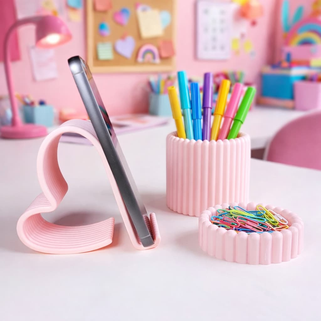 Organizador de Mesa Porta Celular, Porta Canetas/pincéis de Maquiagens e Porta Clipes, anéis e joias