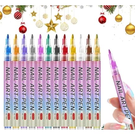 Conjunto De Canetas Para Arte Em Unhas De 12 Cores , 2026 Novos Marcadores De Gel , Caneta De Esmalte De Longa Duração D