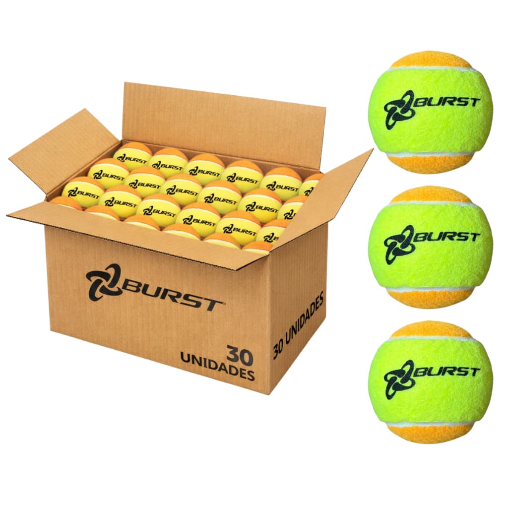 Kit 30 Unidades Bola Burst Beach Tennis Stage 2 Profissional Bolinha Tênis Praia
