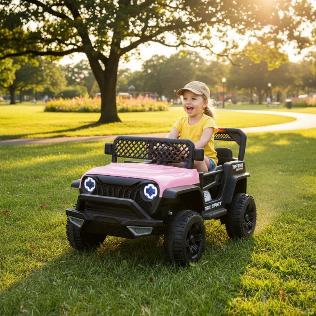 Carro Carrinho Jipe Infantil 12V Com Luzes Som USB e Controle Remoto
