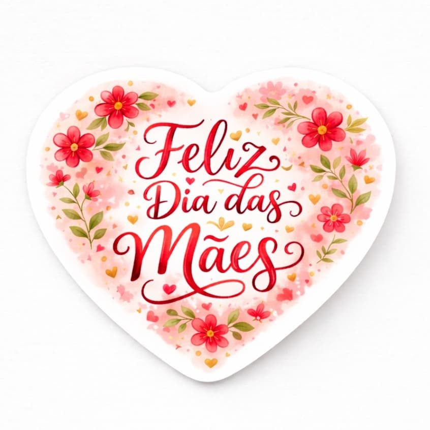 Kit Adesivos Feliz Dia Das Mães 4,5x4,5cm Embalagem Presente