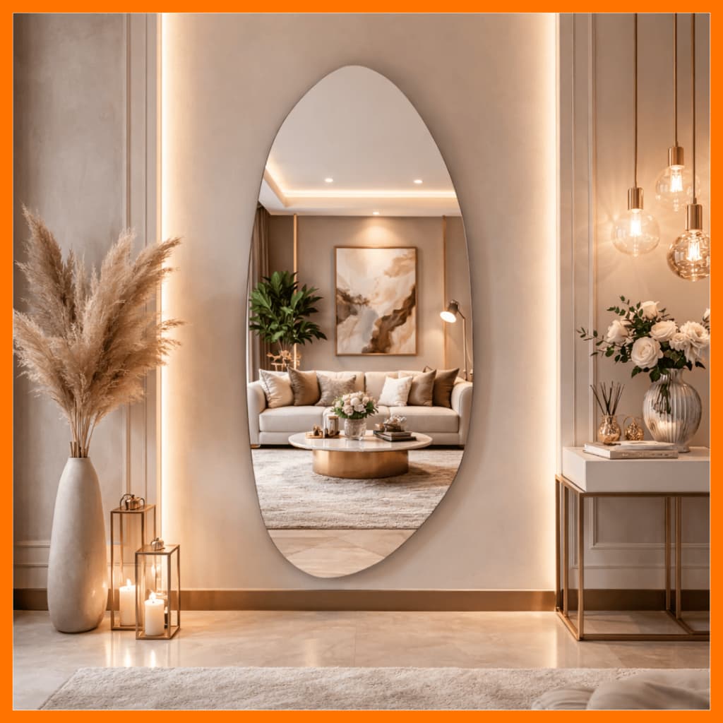 Espelho Grande 120x50cm Lapidado Design Moderno para Decoração - ENVIO IMEDIATO