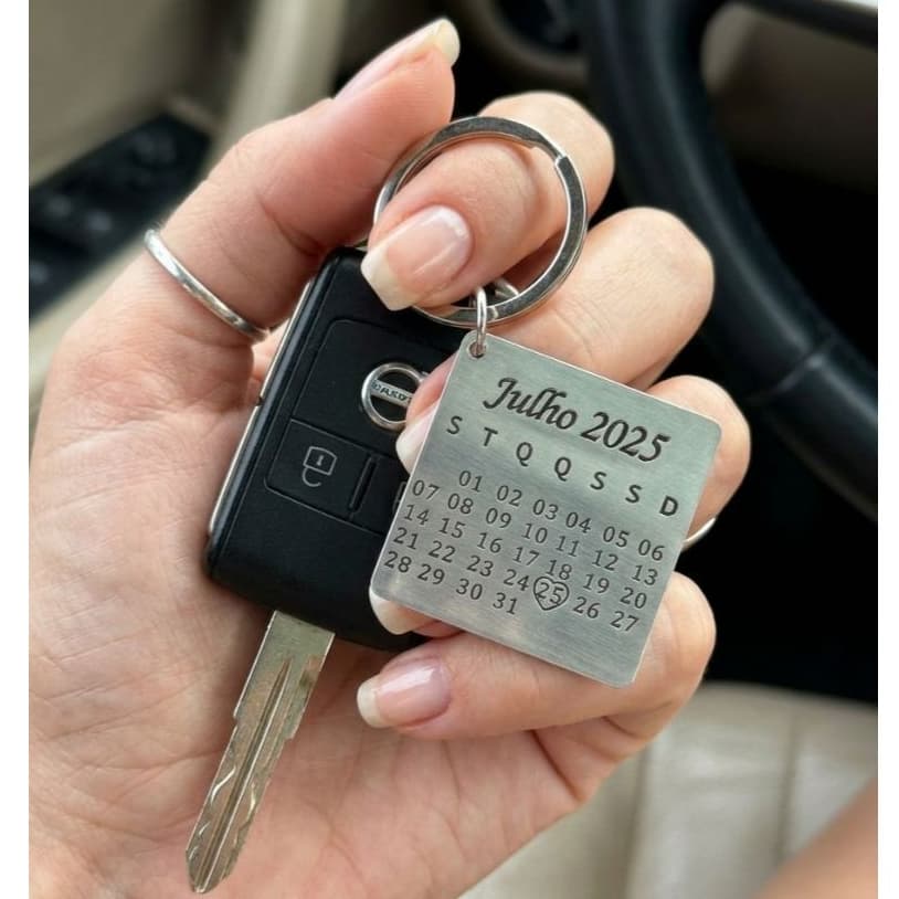 Chaveiro Calendário Personalizado Data Especial Gravado em Laser Inox