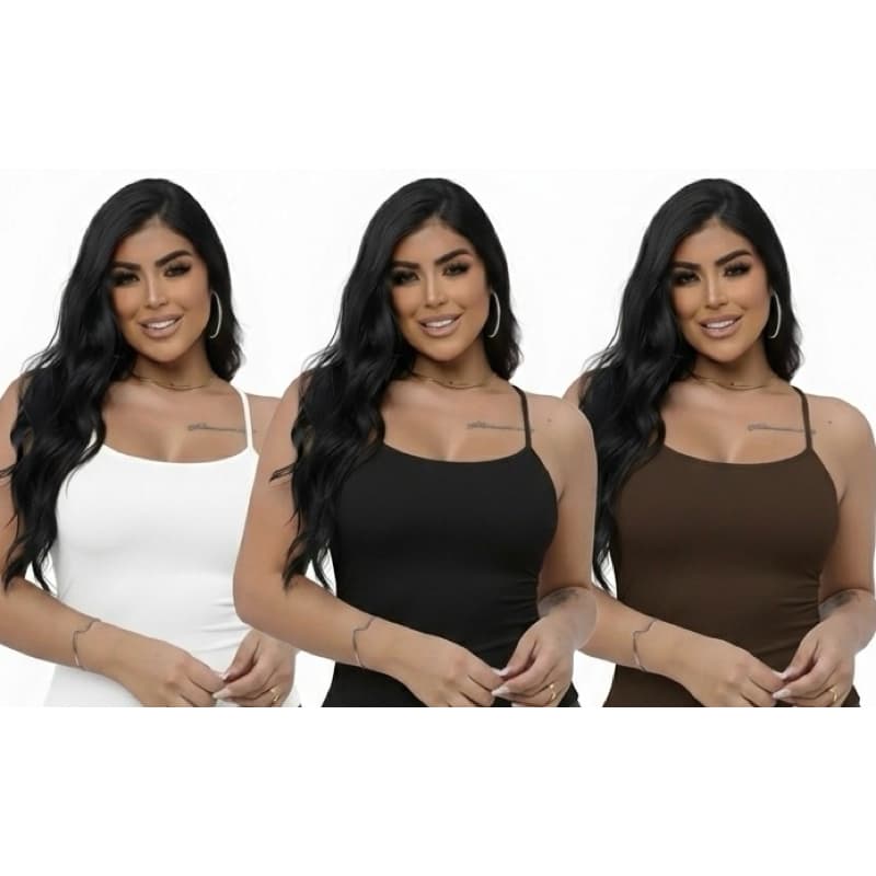 Blusa Regata Alcinha Casual Verão Confortável Suplex Poliamida Com Forro