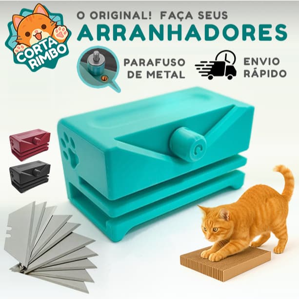 Cortador 2 em 1 de Papelão  para Arranhadores de Gato - Bidirecional Ambidestro CORTACAIXA