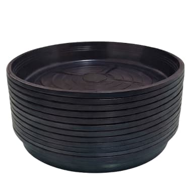 Kit 3 Prato Vaso De Planta Coletor de Água Plástico Preto Com Furos Suspenso - Pequeno Médio Grande