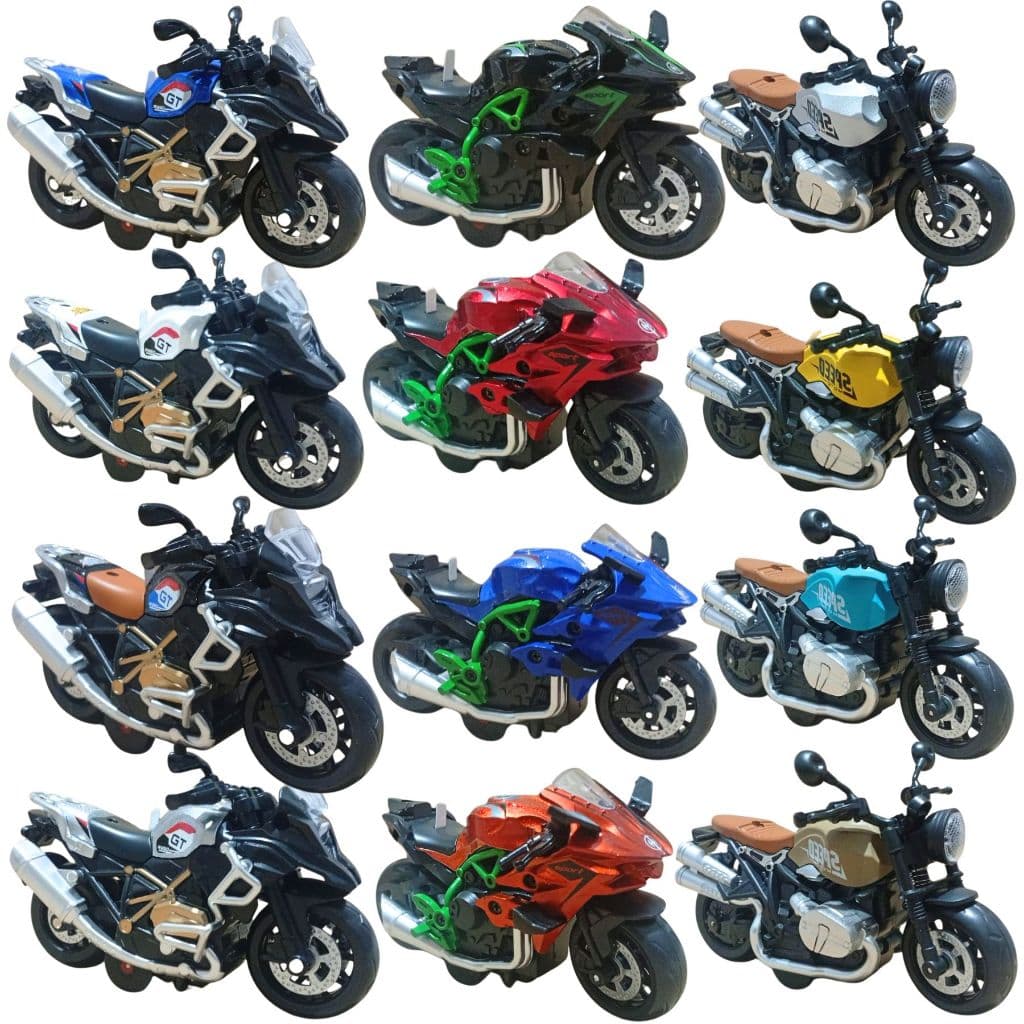 Miniatura de moto Ninja NineT BMW R 1250 GS Metal Plástico ABS Som e Luz