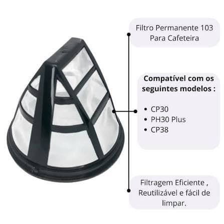 Filtro Permanente para Cafeteira Britânia CP30 Inox – Durável e Resistente