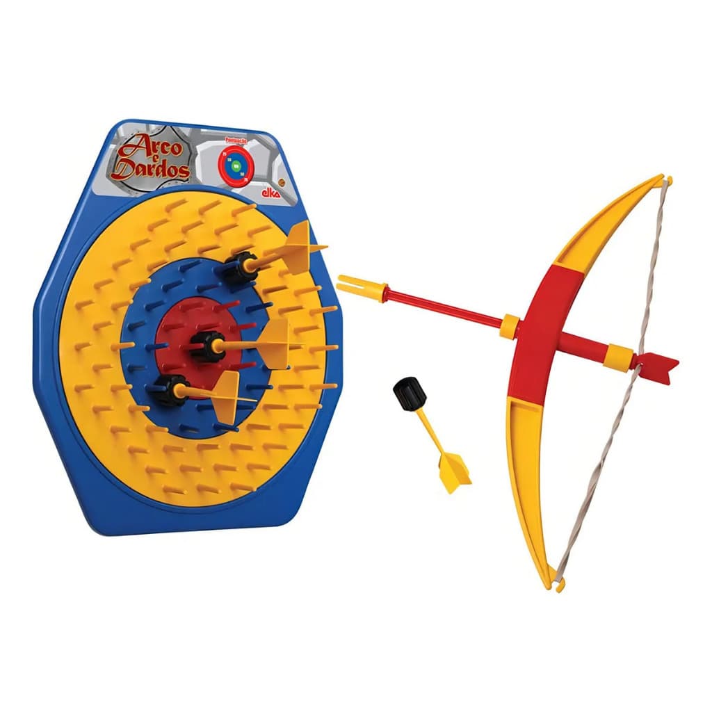 Arco E Flecha Infantil Com Dardos E Alvo 25 Cm