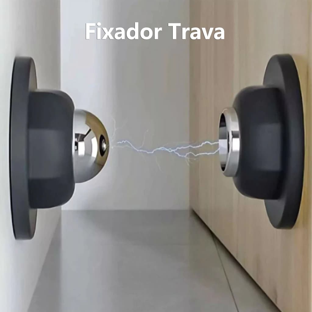 Prendedor Fixador Trava Porta inox Magnético Adesivo Inox