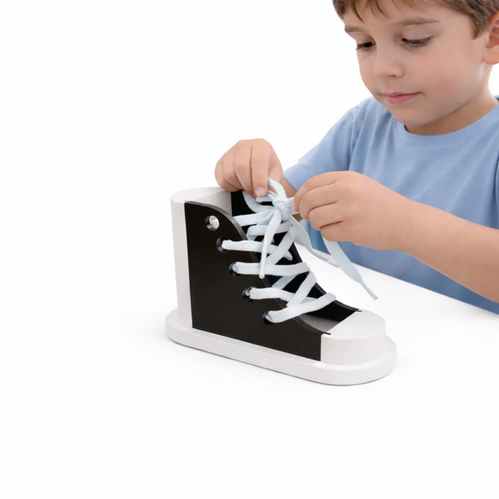 Treinador de Amarrar Cadarço Infantil – Auxílio de Desenvolvimento Motor Brinquedo infantil menino  menina