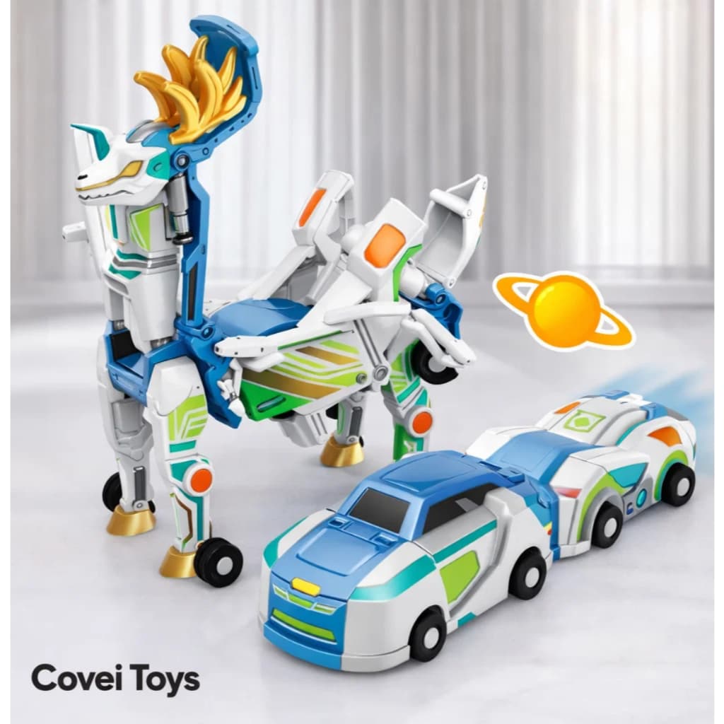 Carrinho De Dinossauro Magnético 2 Em 1 Presente Menino Menina  Dragão Transformável Automática Por Co