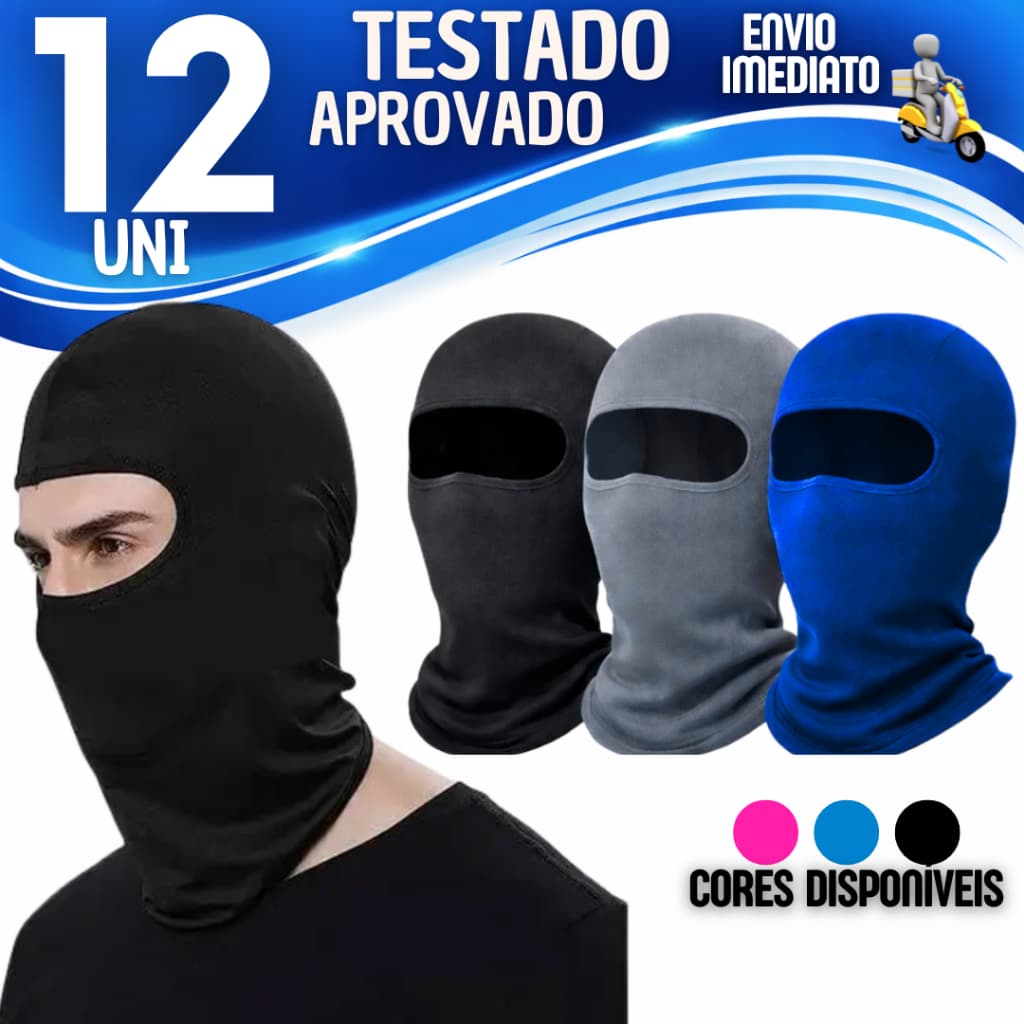 Kit 3/6/12 Touca Ninja Balaclava Proteção UV - Moto, Ciclista, Pesca